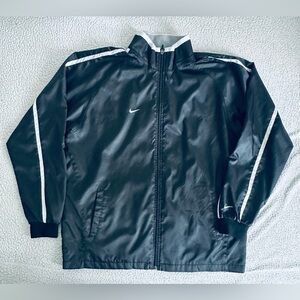 Nike Track Jacket Nylon Mens Size XXL Black Full Zip Retro Vintage Y2K